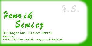 henrik simicz business card